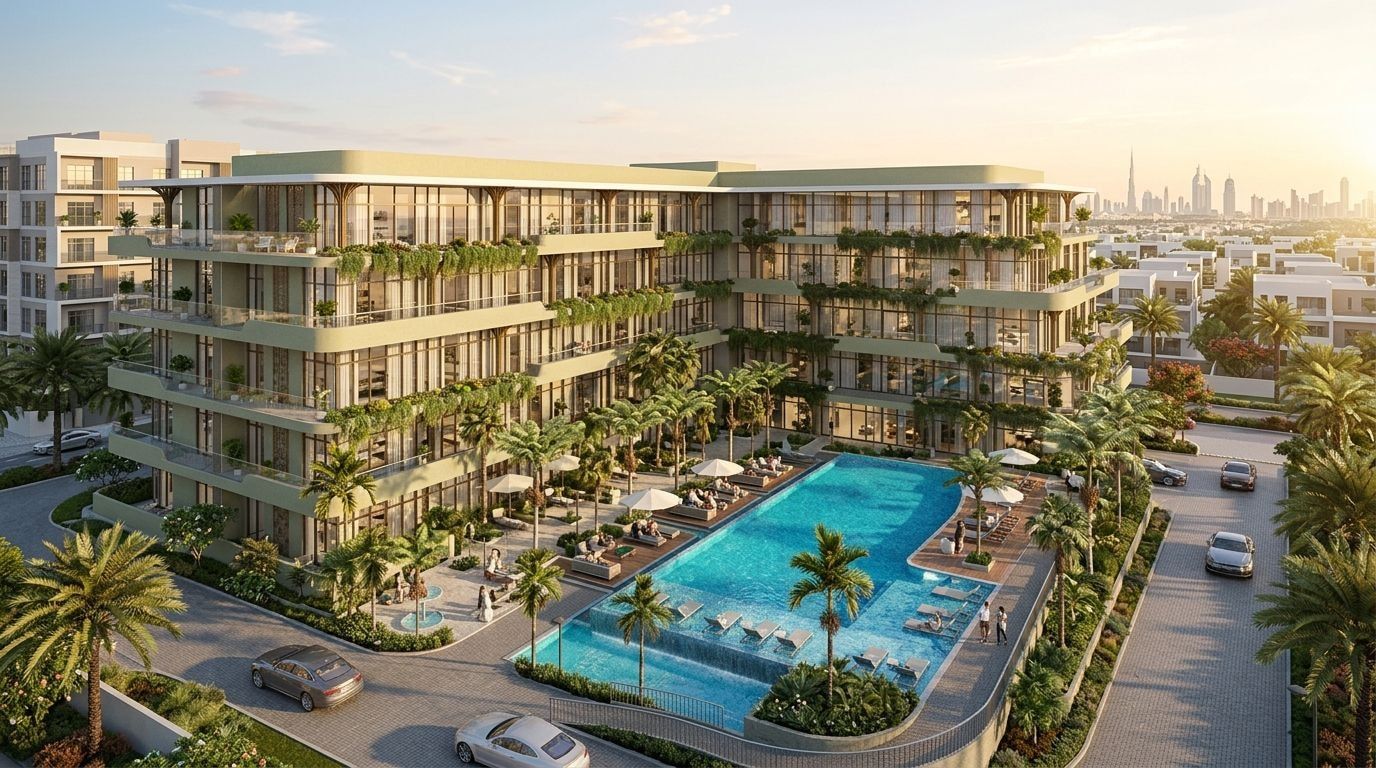Gardens 2: Apartamenty w dzielnicy Arjan, Dubaj. Wizualizacja inwestycji dewelopera Iman Developers, oddanie Gotowe.