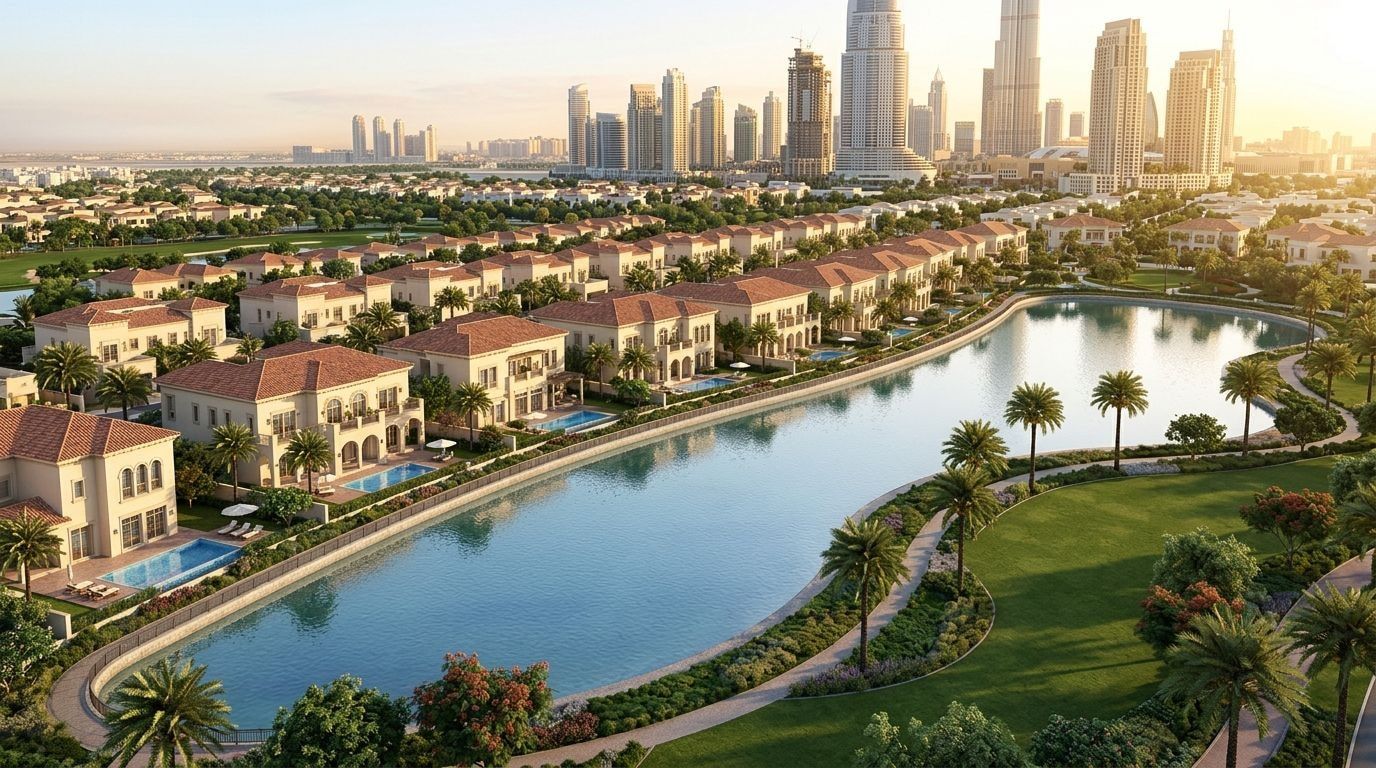 The Springs: Szeregówki w dzielnicy The Springs, Dubaj. Wizualizacja inwestycji dewelopera Emaar Properties, oddanie Gotowe.