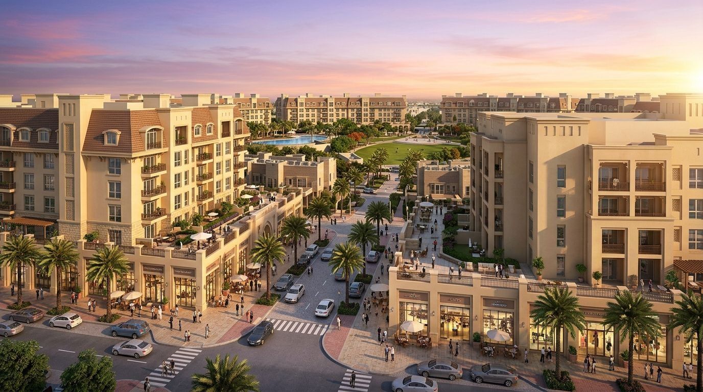 Uptown Mirdiff: Apartamenty i szeregówki w dzielnicy Mirdif, Dubaj. Wizualizacja inwestycji dewelopera Union Properties, oddanie Gotowe.