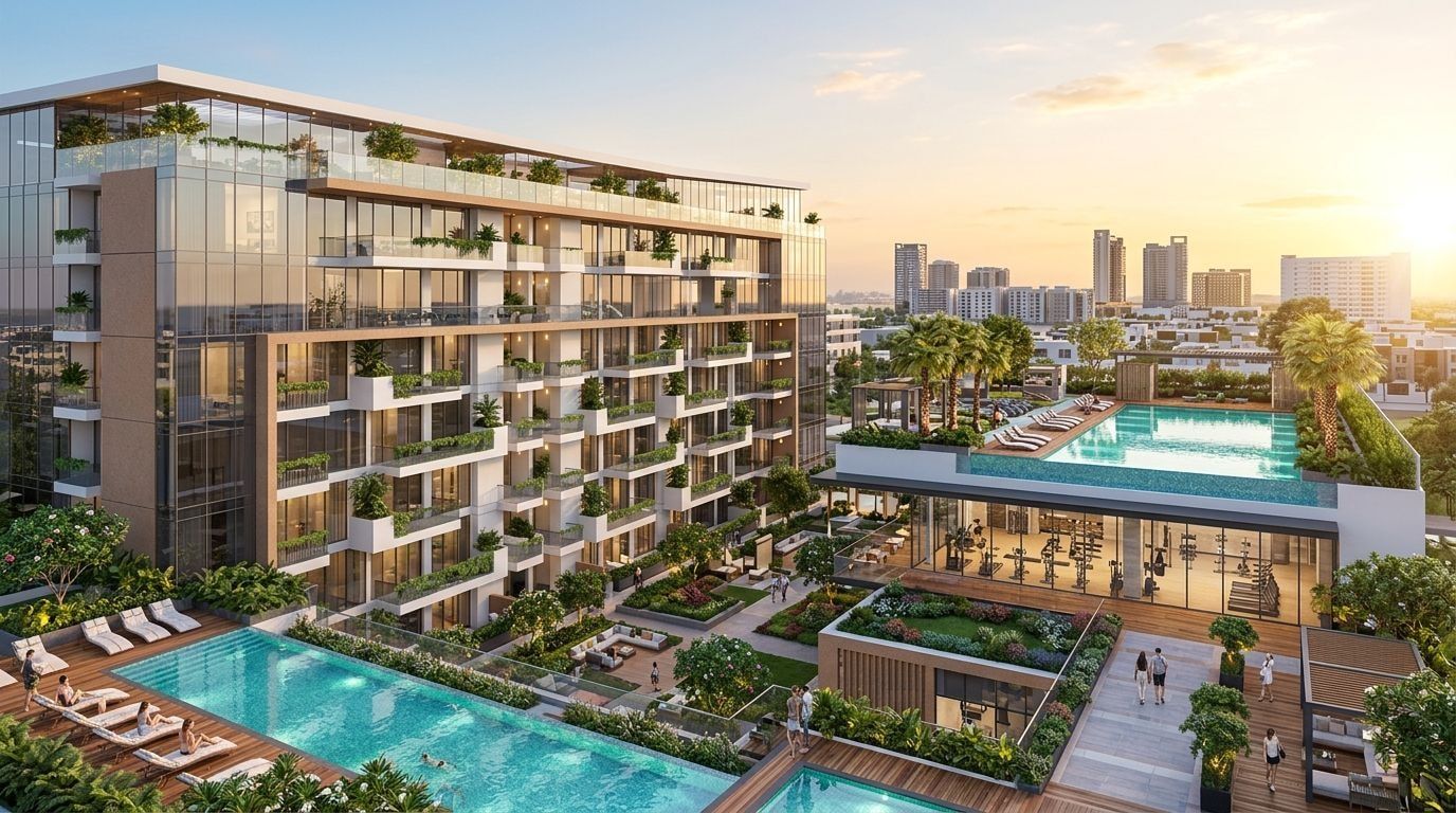 Elano: Apartamenty w dzielnicy Arjan, Dubaj. Wizualizacja inwestycji dewelopera ORO24 Developments, oddanie 2025.
