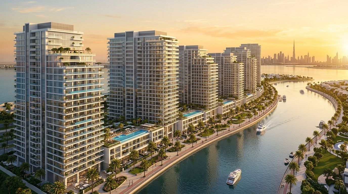 Luxury Canal Residences: Apartamenty w dzielnicy Dubai Islands, Dubaj. Wizualizacja inwestycji dewelopera Prestige One Developments, oddanie 2028.
