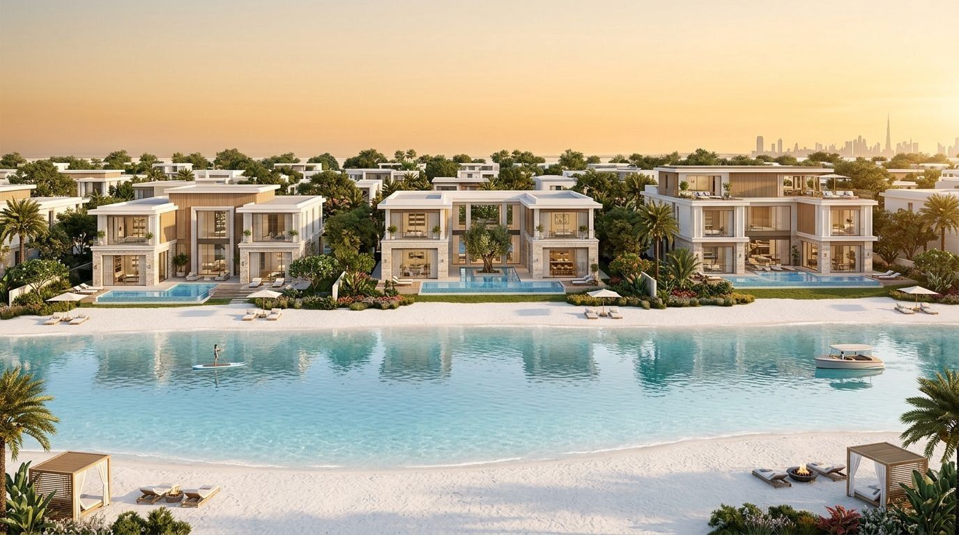 Serenity: Rezydencje nad wodą w dzielnicy Tilal Al Ghaf, Dubaj. Wizualizacja inwestycji dewelopera Majid Al Futtaim, oddanie 2025.