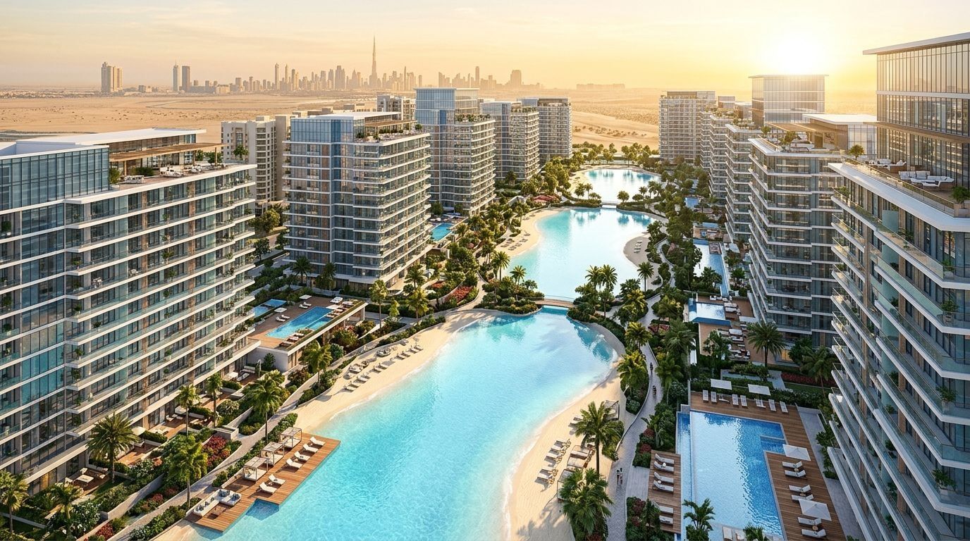 Peace Lagoons: Apartamenty w dzielnicy Dubailand, Dubaj. Wizualizacja inwestycji dewelopera Peace Homes Group, oddanie 2027.