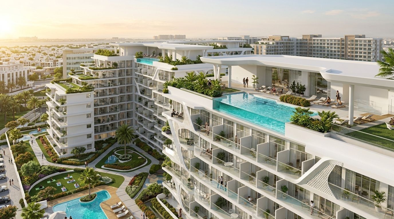 Oxford Gardens: Apartamenty w dzielnicy Arjan, Dubaj. Wizualizacja inwestycji dewelopera Iman Developers, oddanie 2025.