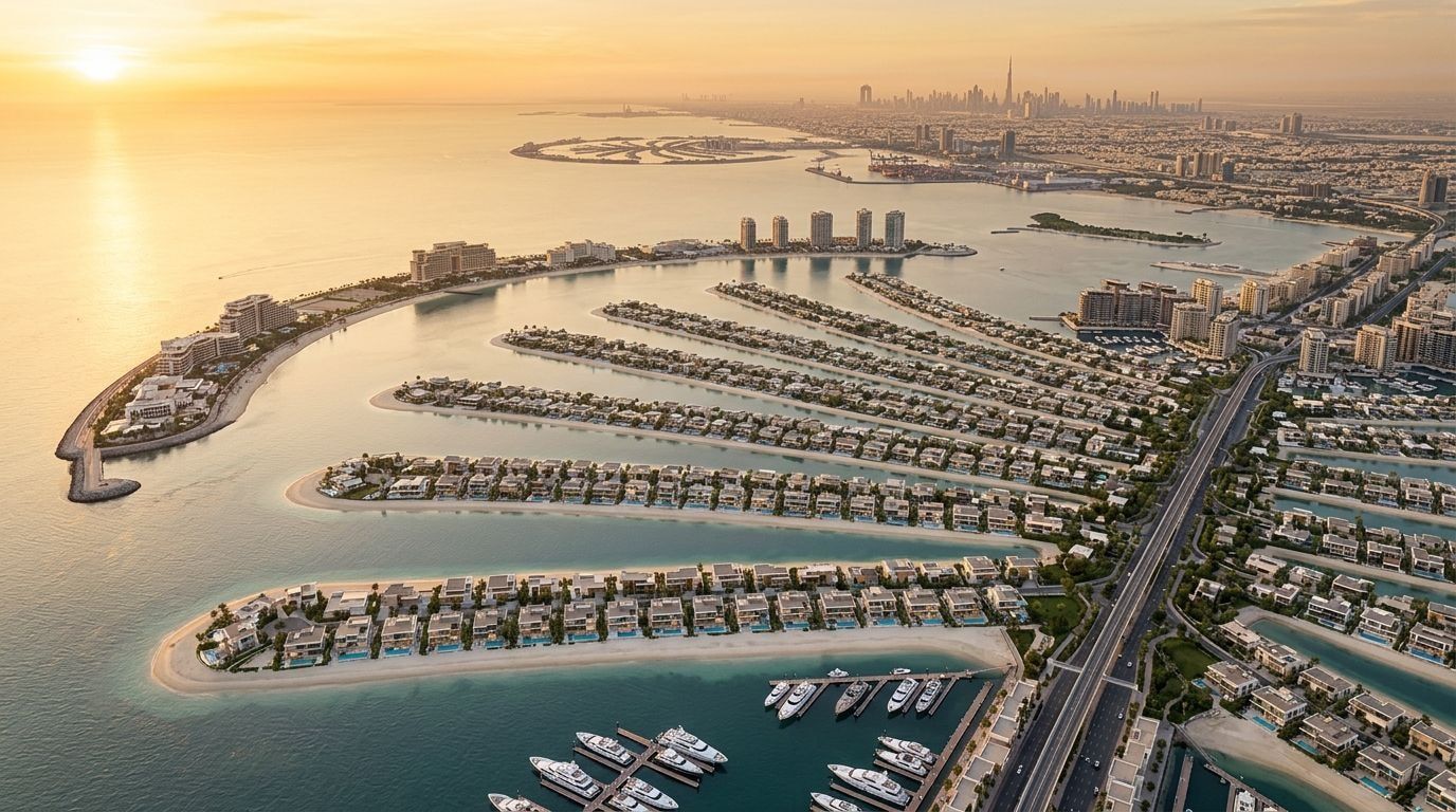 Palm Jebel Ali: Wille w dzielnicy Palm Jebel Ali, Dubaj. Wizualizacja inwestycji dewelopera Nakheel, oddanie 2027.