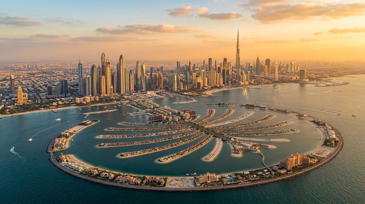 Dzielnice Dubaju z lotu ptaka: gdzie kupić nieruchomość (Palm, Marina, Downtown).
