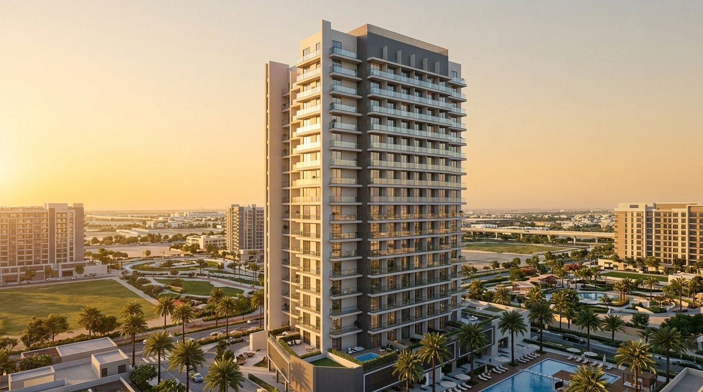 AG Square: Apartamenty w dzielnicy Dubailand, Dubaj. Wizualizacja inwestycji dewelopera AG Properties, oddanie 2026.