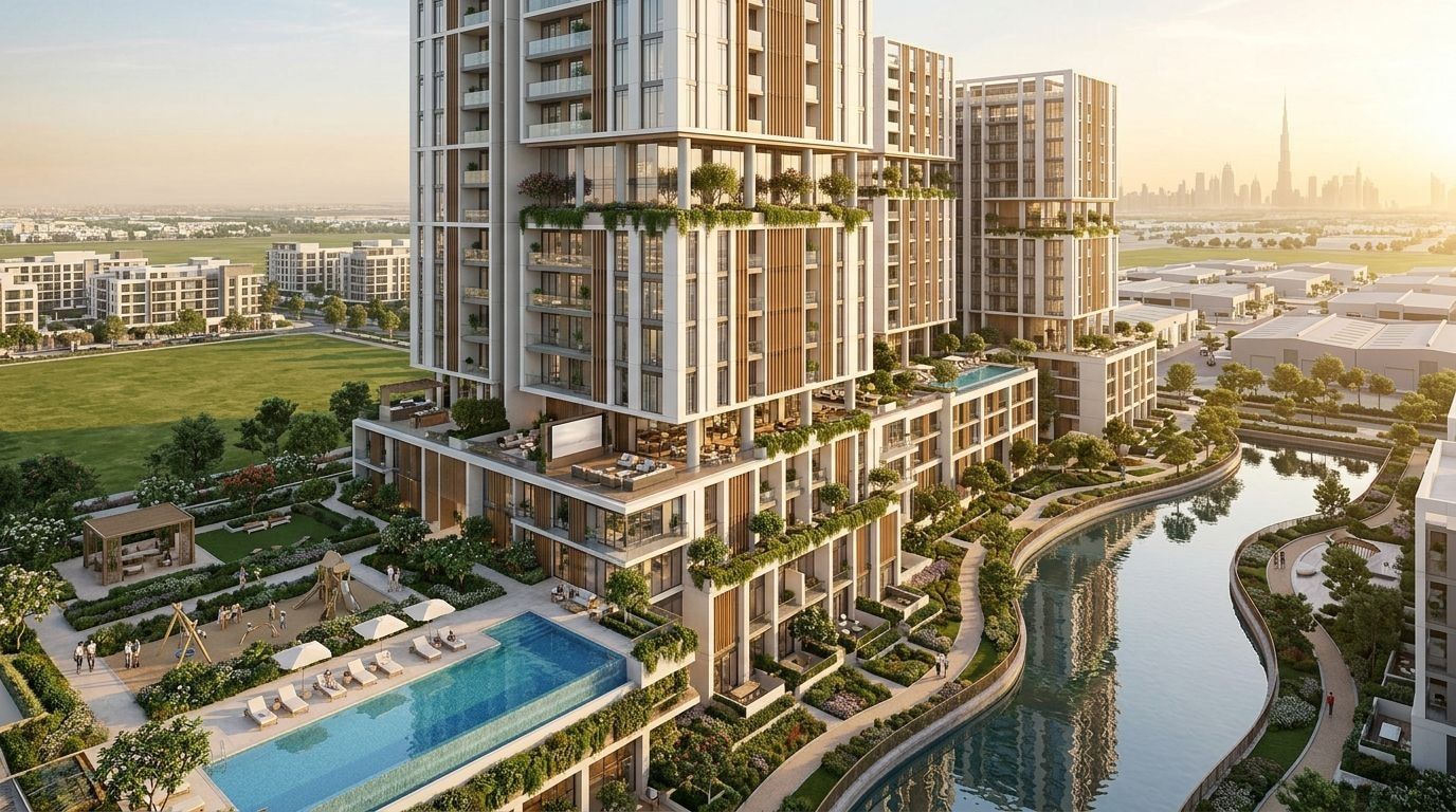 Eden 3 by Meraki: Apartamenty w dzielnicy Dubai Production City, Dubaj. Wizualizacja inwestycji dewelopera Meraki Developers, oddanie 2028.