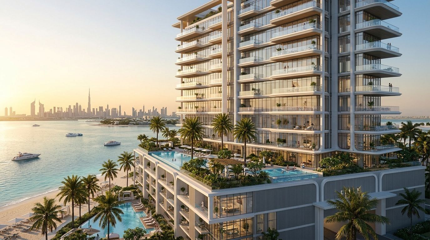Elle Residences: Apartamenty i szeregówki w dzielnicy Dubai Islands, Dubaj. Wizualizacja inwestycji dewelopera ANAX Developments, oddanie 2027.