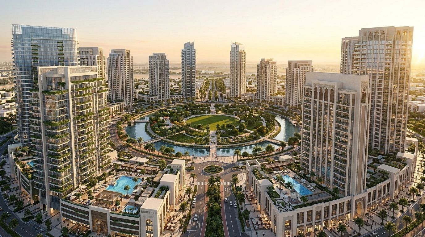 Jumeirah Village Circle: Apartamenty i wille w dzielnicy Jumeirah Village Circle, Dubaj. Wizualizacja inwestycji dewelopera Nakheel, oddanie Gotowe i w budowie.
