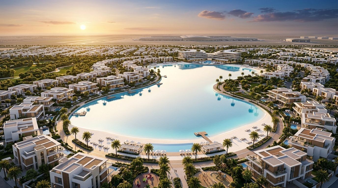 South Bay: Szeregówki, wille i rezydencje w dzielnicy Dubai South, Dubaj. Wizualizacja inwestycji dewelopera Dubai South Properties, oddanie 2027.