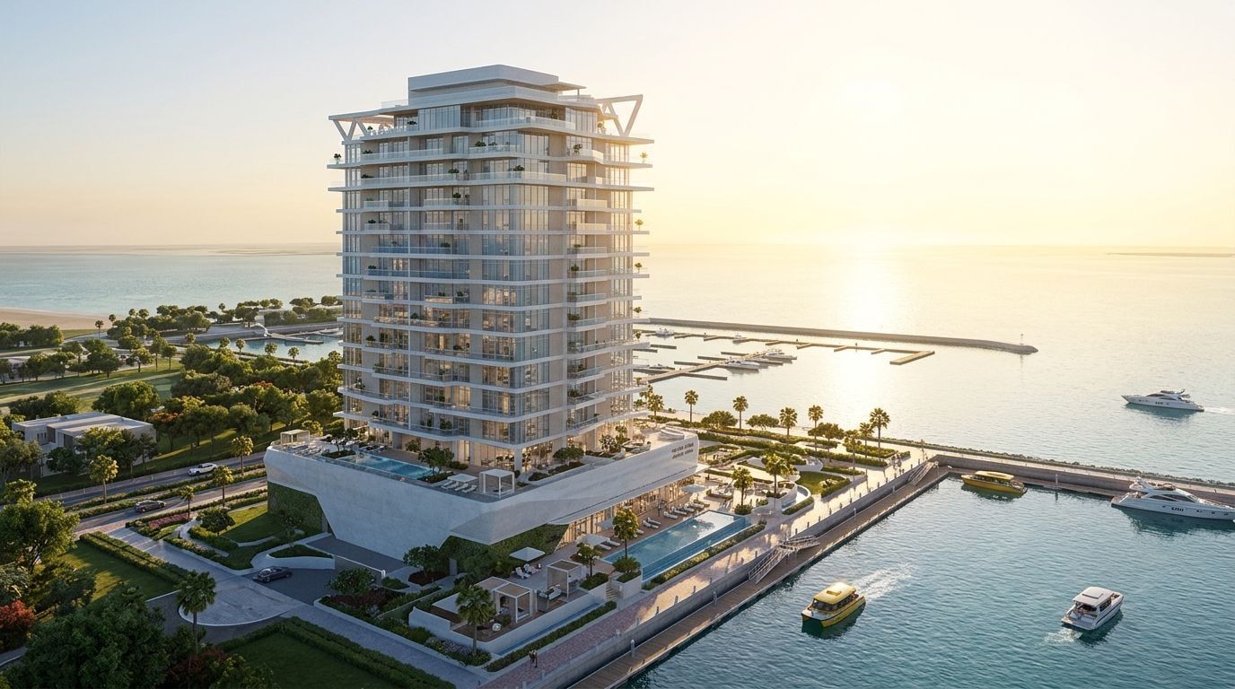 Coastal Haven: Apartamenty w dzielnicy Dubai Islands, Dubaj. Wizualizacja inwestycji dewelopera Prestige One Developments, oddanie 2028.