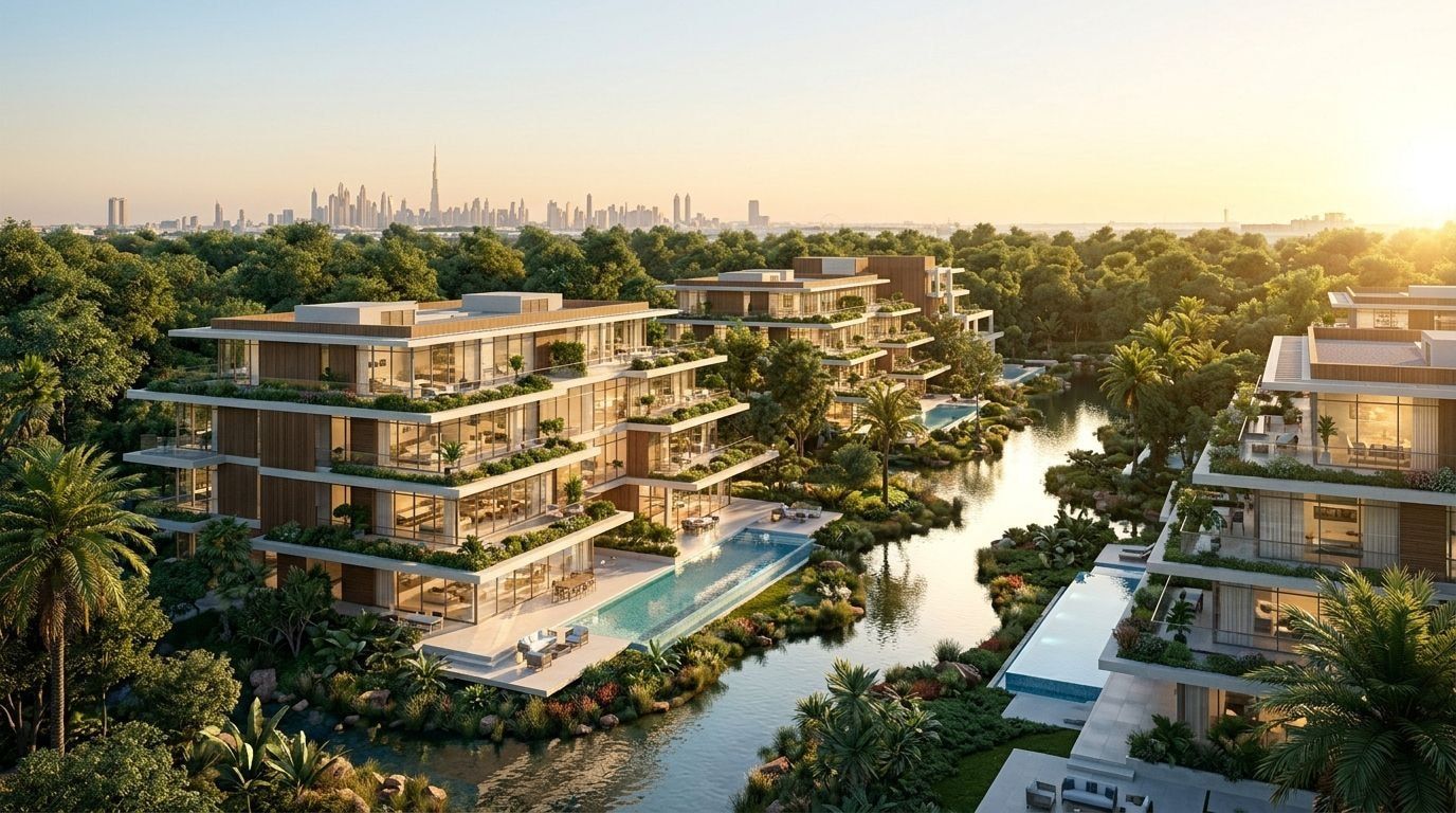 Ashjar: Apartamenty i wille w dzielnicy Al Barari, Dubaj. Wizualizacja inwestycji dewelopera Al Barari, oddanie Gotowe.