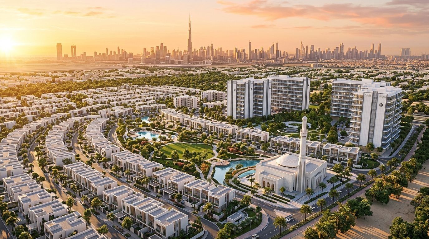 MAG Eye: Apartamenty i szeregówki w dzielnicy Meydan, Dubaj. Wizualizacja inwestycji dewelopera MAG Property Development, oddanie Gotowe i w budowie.