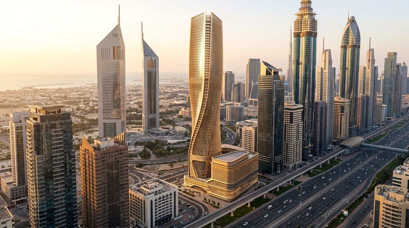 wasl Tower: Apartamenty i hotel w dzielnicy Sheikh Zayed Road, Dubaj. Wizualizacja inwestycji dewelopera wasl Asset Management, oddanie 2027.