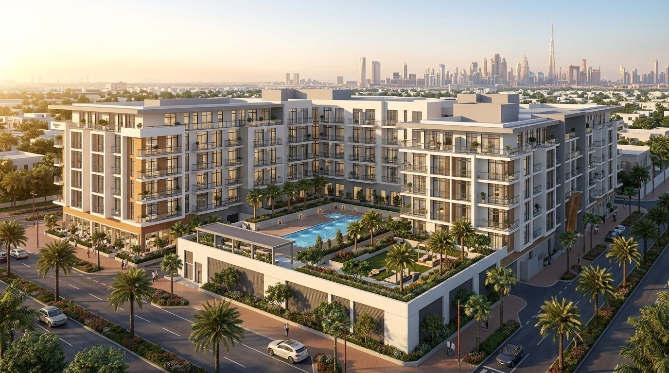 Pantheon Elysee III: Apartamenty w dzielnicy Jumeirah Village Circle, Dubaj. Wizualizacja inwestycji dewelopera Pantheon Development, oddanie 2026.