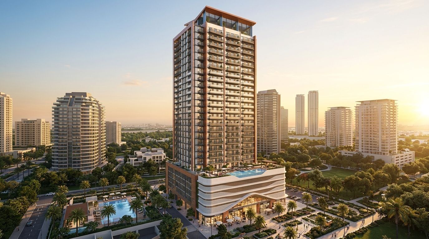 Hadley Heights: Apartamenty w dzielnicy Jumeirah Village Circle, Dubaj. Wizualizacja inwestycji dewelopera LEOS Developments, oddanie 2025.