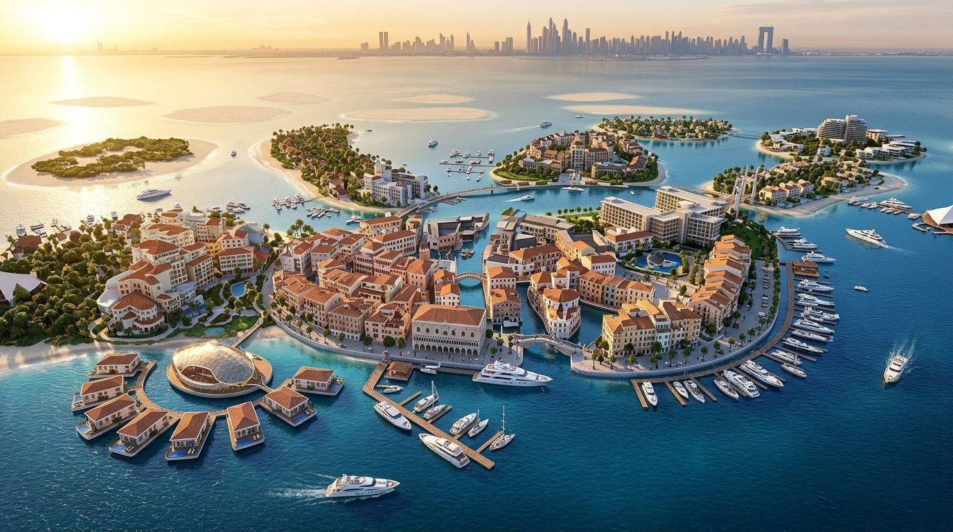 Main Europe Island: Apartamenty serwisowane w dzielnicy The World Islands, Dubaj. Wizualizacja inwestycji dewelopera Kleindienst Group, oddanie 2026.