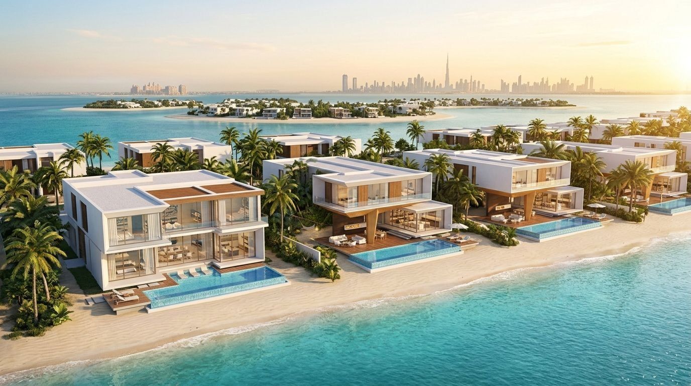 Germany Villas: Wille w dzielnicy The World Islands, Dubaj. Wizualizacja inwestycji dewelopera Kleindienst Group, oddanie 2026.
