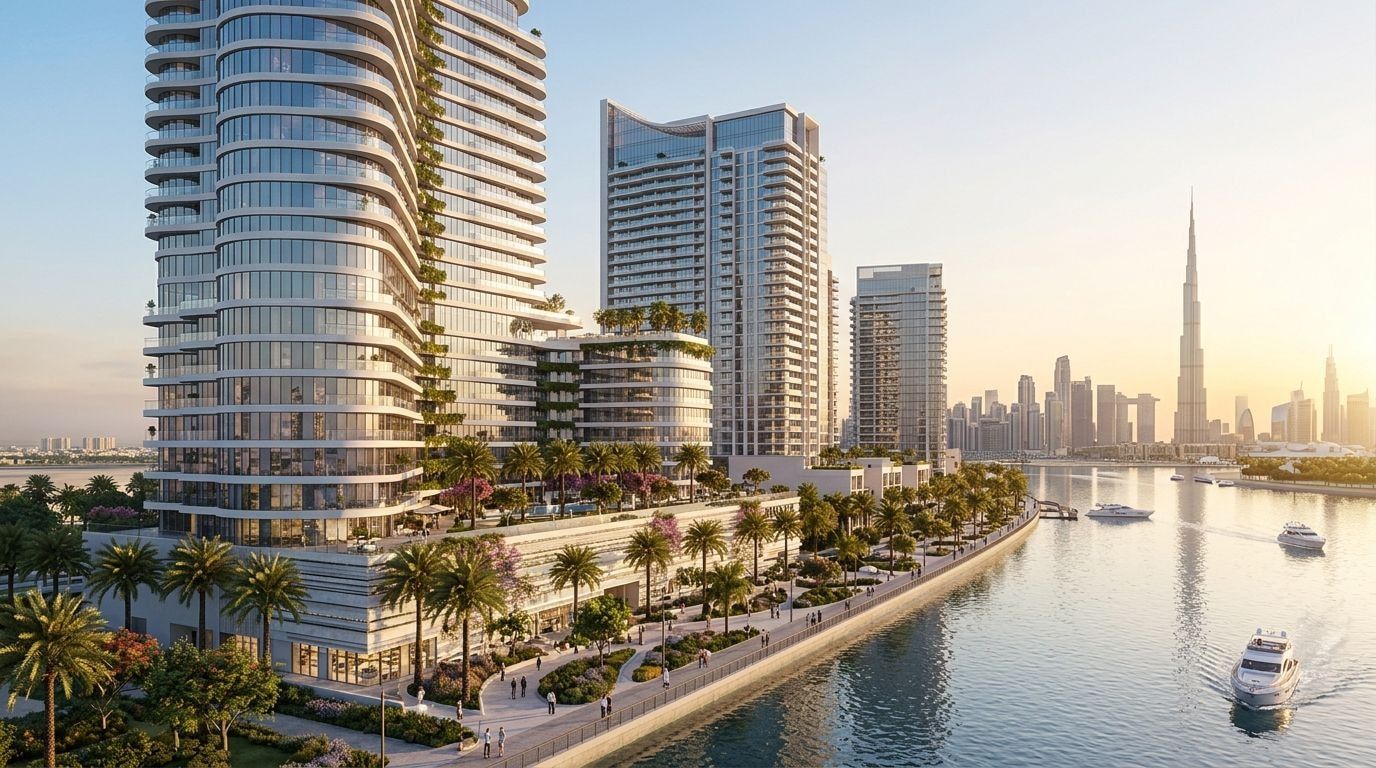 Rivage: Apartamenty w dzielnicy Al Jaddaf, Dubaj. Wizualizacja inwestycji dewelopera Deyaar Development, oddanie 2027.