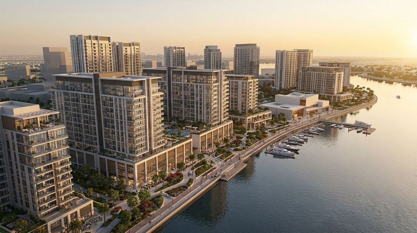 Jaddaf Waterfront: Apartamenty w dzielnicy Al Jaddaf, Dubaj. Wizualizacja inwestycji dewelopera Dubai Properties, oddanie Gotowe i w budowie.