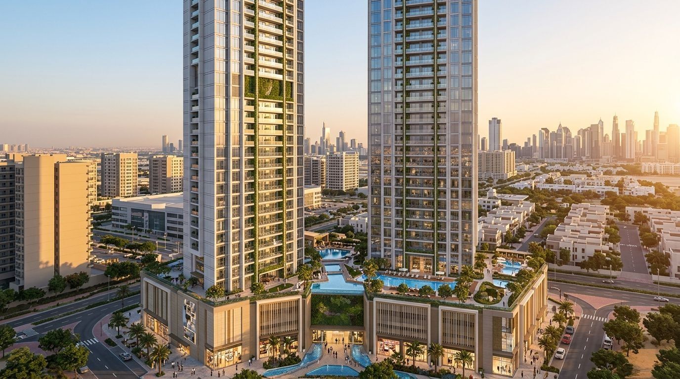 Maimoon Gardens: Apartamenty umeblowane w dzielnicy Jumeirah Village Circle, Dubaj. Wizualizacja inwestycji dewelopera Fakhruddin Properties, oddanie 2026.