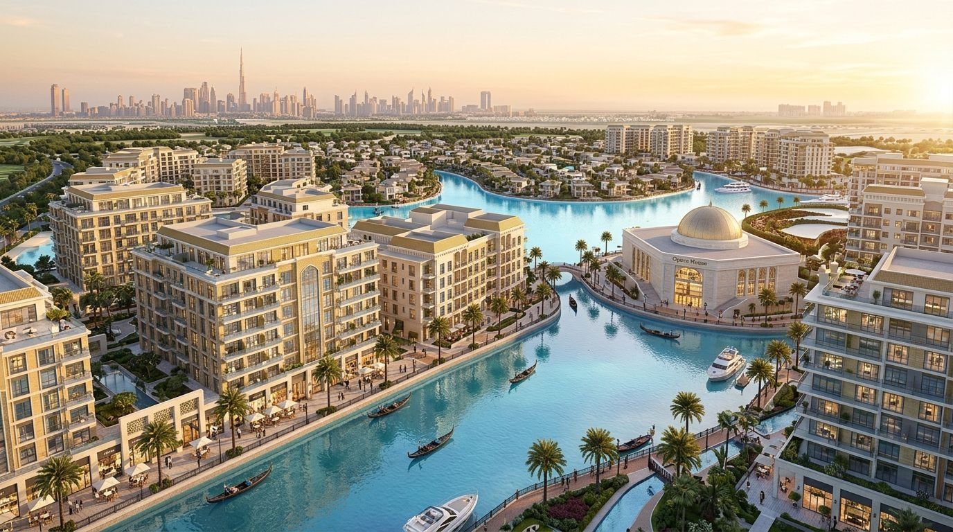 Azizi Venice: Apartamenty i wille w dzielnicy Dubai South, Dubaj. Wizualizacja inwestycji dewelopera Azizi Developments, oddanie 2026.