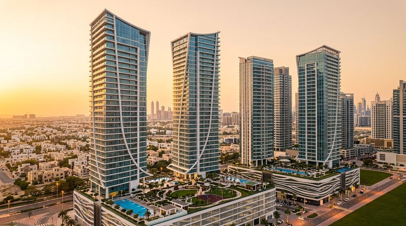 Danube Elitz: Apartamenty w dzielnicy Jumeirah Village Triangle, Dubaj. Wizualizacja inwestycji dewelopera Danube Properties, oddanie 2026.