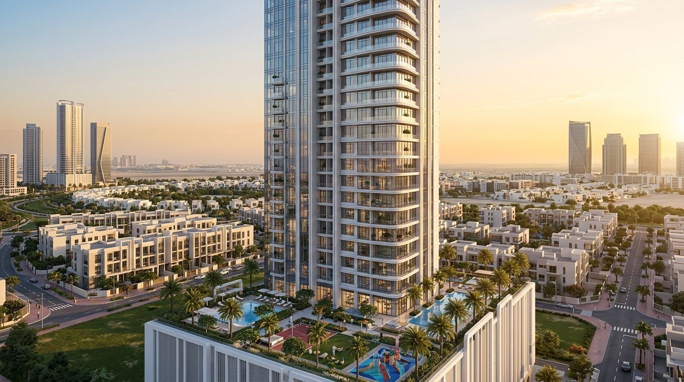 Maison Elysee III: Apartamenty w dzielnicy Jumeirah Village Circle, Dubaj. Wizualizacja inwestycji dewelopera Pantheon Development, oddanie 2026.