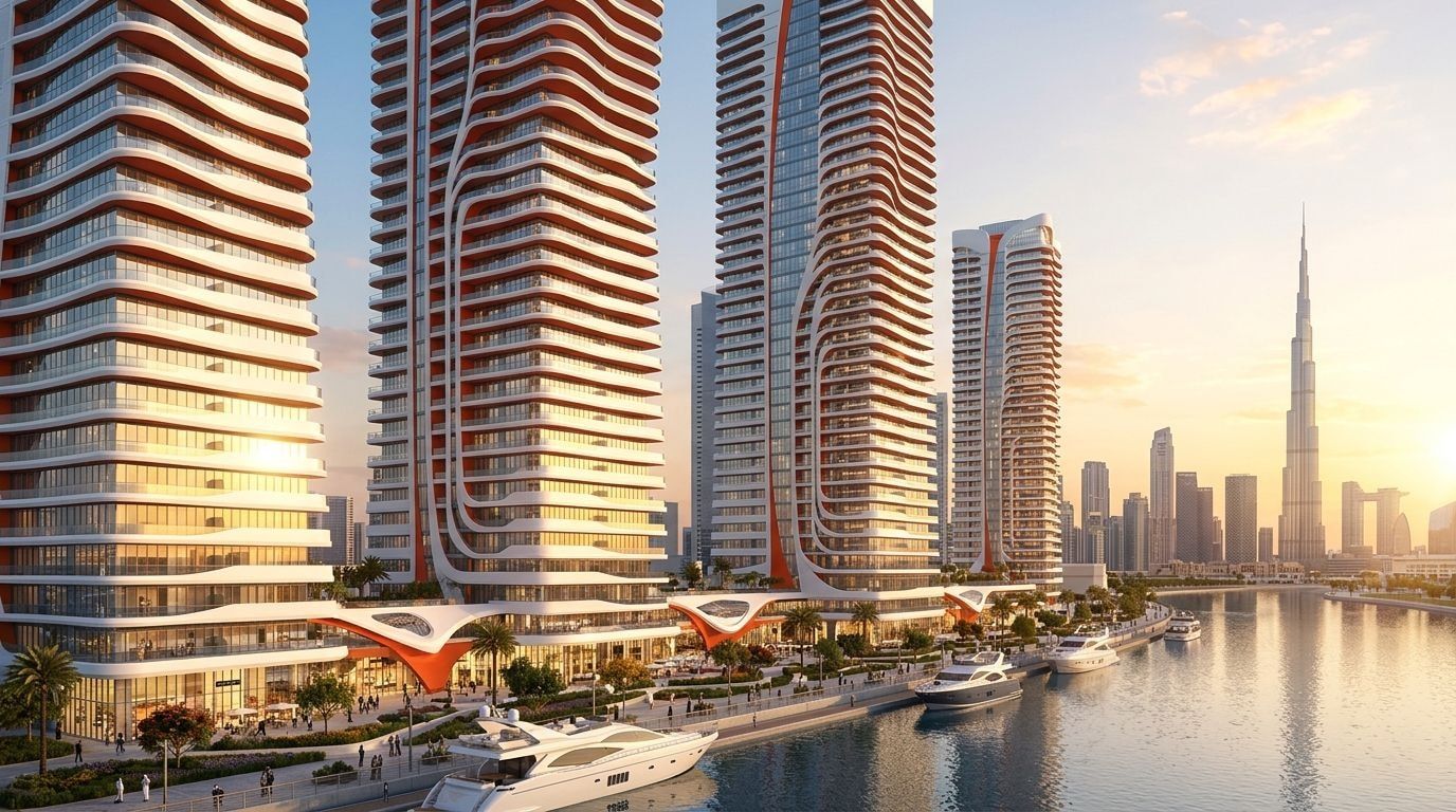 Binghatti Skyrise: Apartamenty w dzielnicy Business Bay, Dubaj. Wizualizacja inwestycji dewelopera Binghatti Developers, oddanie 2027.