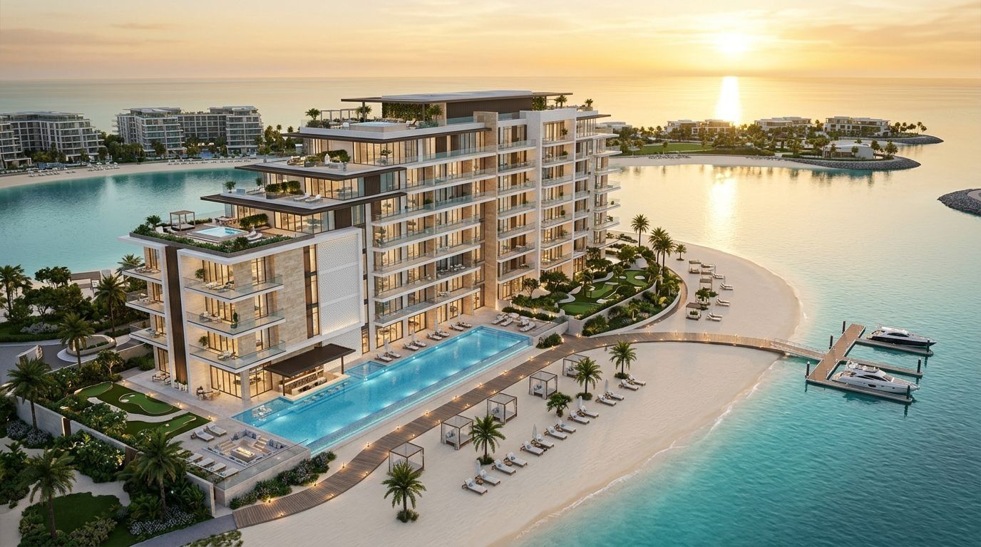 Seaside: Apartamenty w dzielnicy Dubai Islands, Dubaj. Wizualizacja inwestycji dewelopera Prestige One Developments, oddanie 2026.