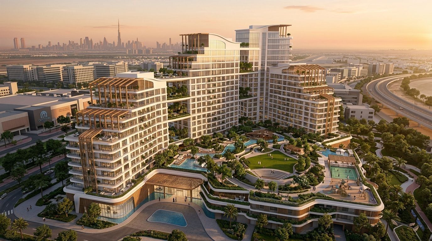 Eden 2 by Meraki: Apartamenty w dzielnicy Dubai Production City, Dubaj. Wizualizacja inwestycji dewelopera Meraki Developers, oddanie 2028.