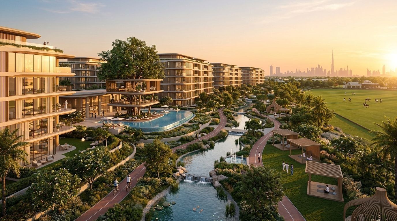 Verdes by Haven: Apartamenty w dzielnicy Dubailand, Dubaj. Wizualizacja inwestycji dewelopera Aldar Properties, oddanie 2028.