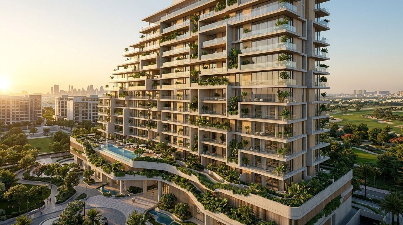 REEF 996: Studia i apartamenty w dzielnicy Dubai Production City, Dubaj. Wizualizacja inwestycji dewelopera Reef Luxury Developments, oddanie 2028.