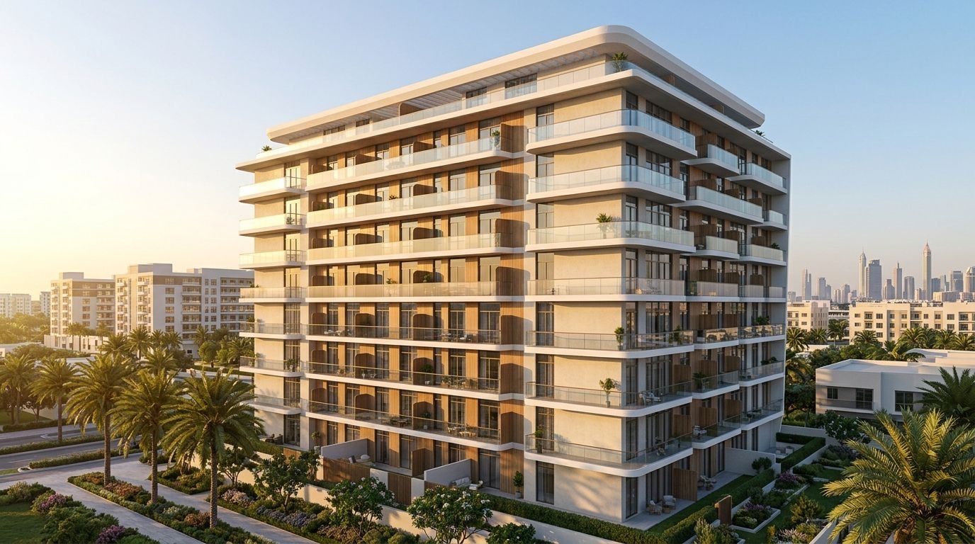 Vitality Residence: Apartamenty w dzielnicy Jumeirah Village Circle, Dubaj. Wizualizacja inwestycji dewelopera Segrex Development, oddanie 2026.