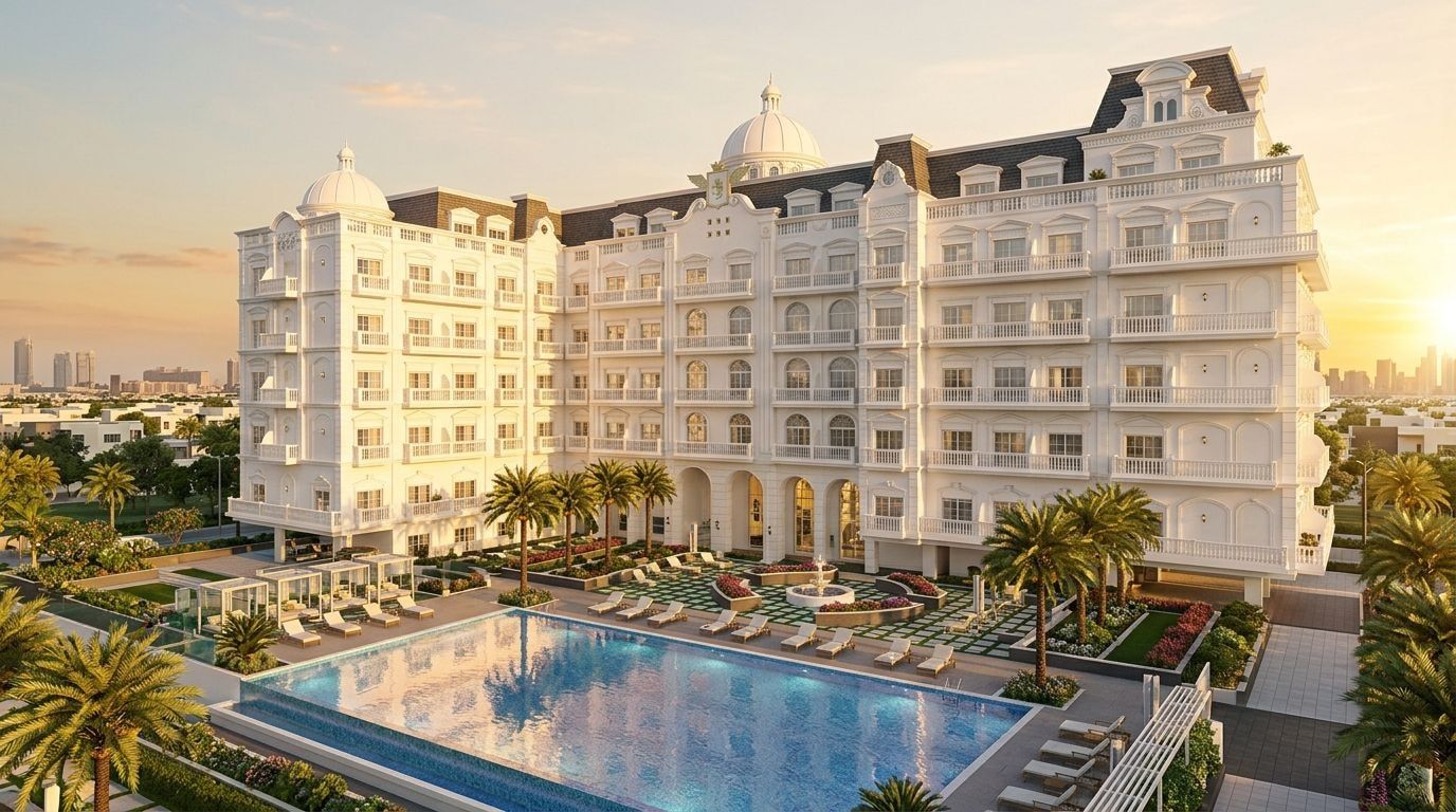 Vincitore Palacio: Apartamenty w dzielnicy Arjan, Dubaj. Wizualizacja inwestycji dewelopera Vincitore Realty, oddanie 2025.