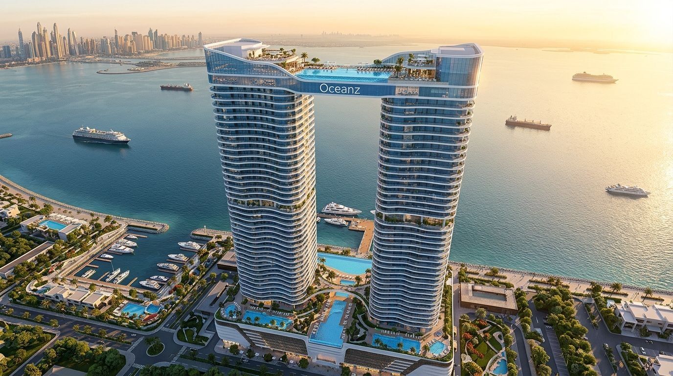 Danube Oceanz: Apartamenty w dzielnicy Dubai Maritime City, Dubaj. Wizualizacja inwestycji dewelopera Danube Properties, oddanie 2026.