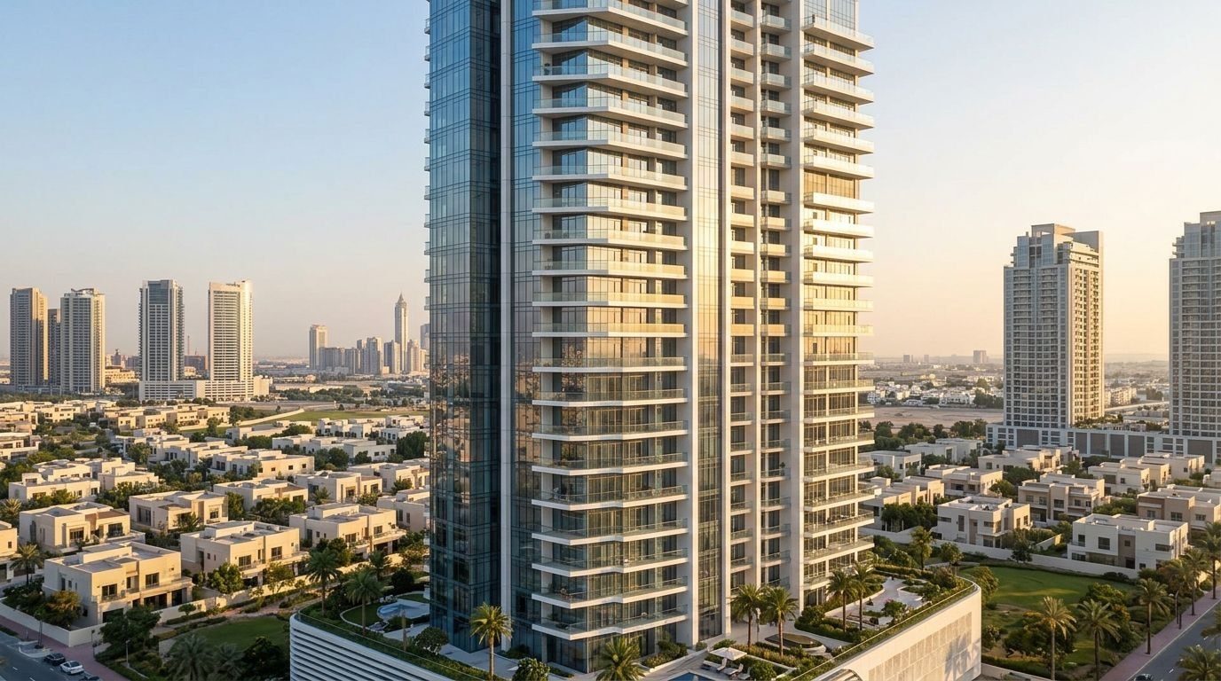 Cloud Tower: Apartamenty w dzielnicy Jumeirah Village Triangle, Dubaj. Wizualizacja inwestycji dewelopera Tiger Properties, oddanie 2026.