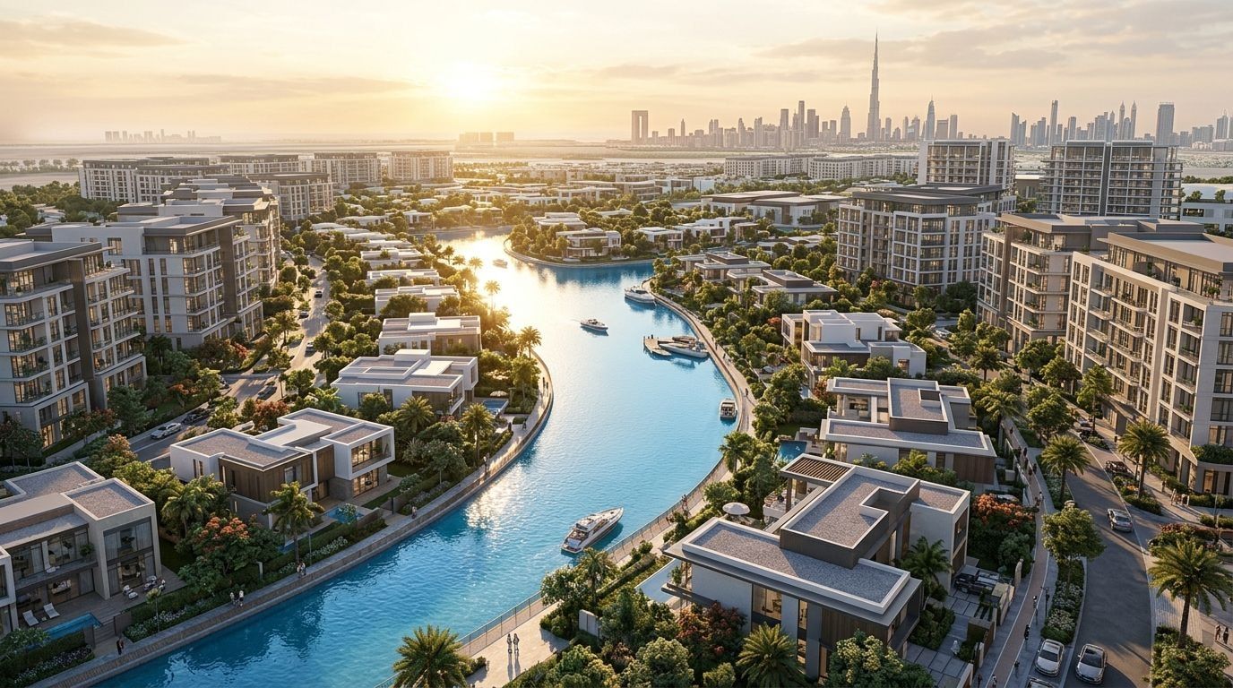 Sobha Hartland: Apartamenty i wille w dzielnicy Mohammed Bin Rashid City, Dubaj. Wizualizacja inwestycji dewelopera Sobha Realty, oddanie Gotowe i w budowie.