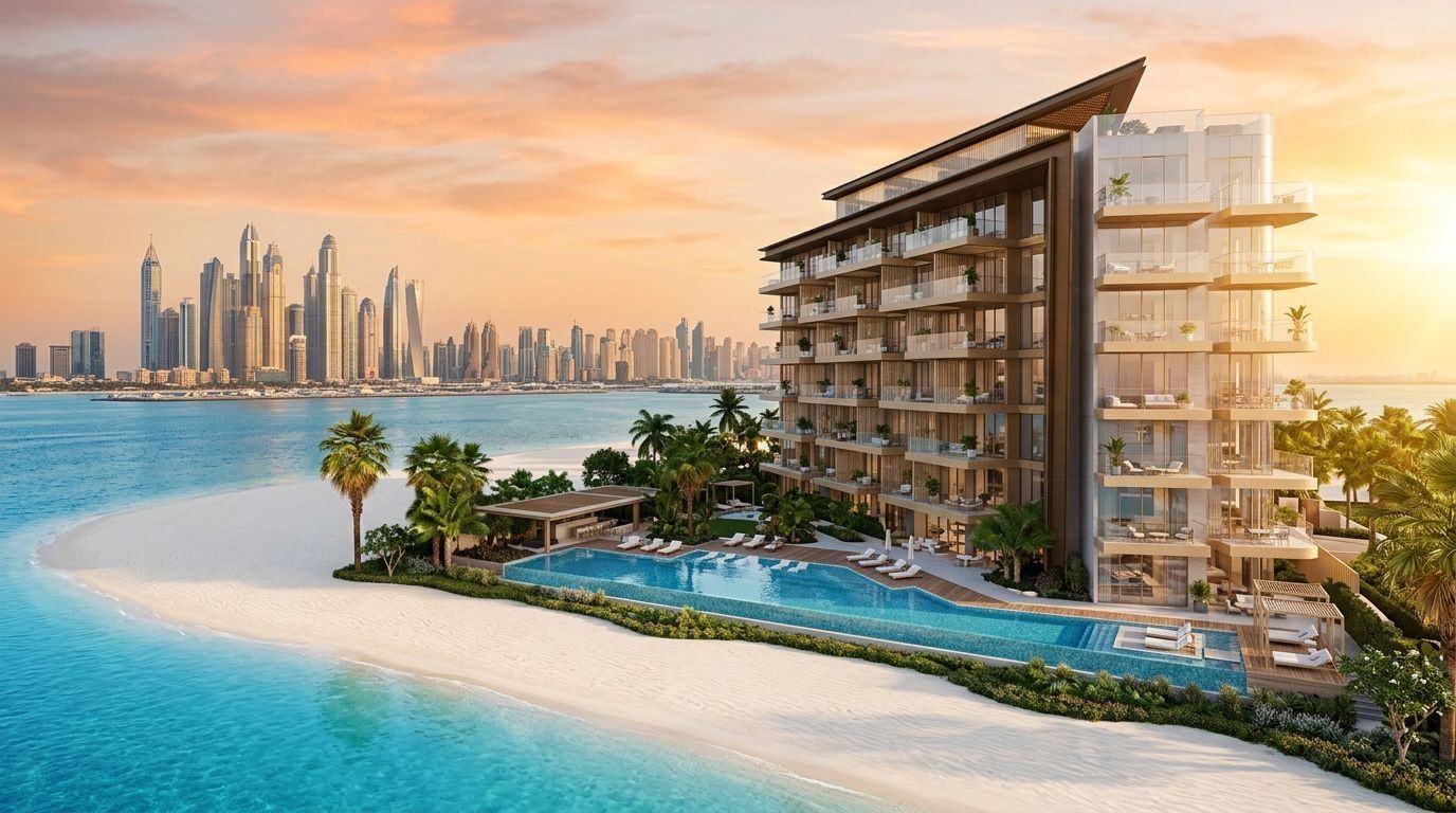 Ellington Beach House: Apartamenty w dzielnicy Palm Jumeirah, Dubaj. Wizualizacja inwestycji dewelopera Ellington Properties, oddanie 2026.