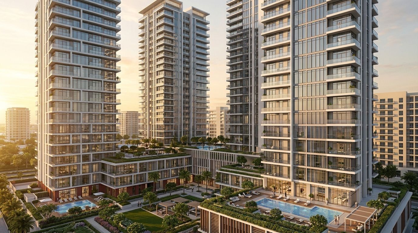 Cello: Apartamenty i penthouse'y w dzielnicy Jumeirah Village Circle, Dubaj. Wizualizacja inwestycji dewelopera Taraf, oddanie 2027.