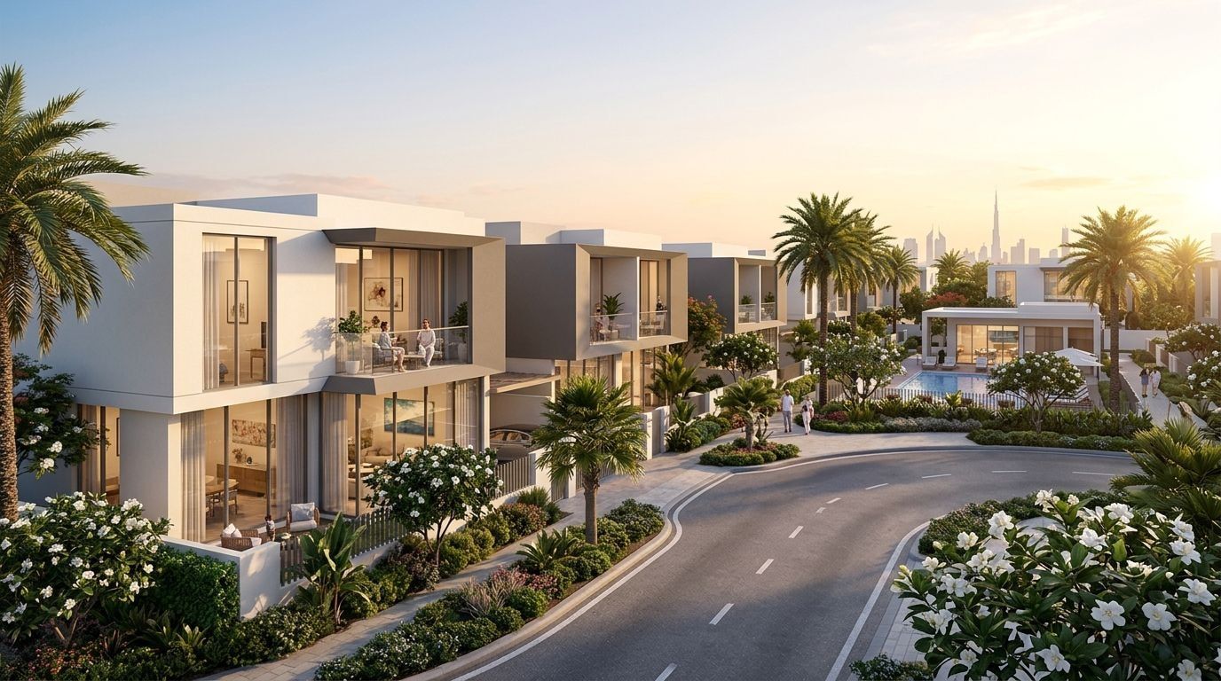 Gardenia Townhomes: Szeregówki w dzielnicy Jebel Ali, Dubaj. Wizualizacja inwestycji dewelopera wasl Asset Management, oddanie 2026.