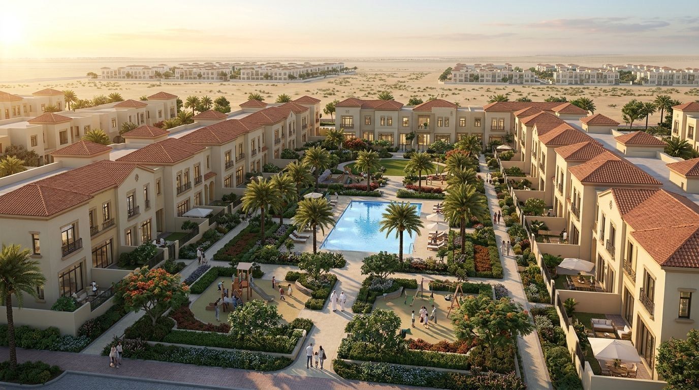 Mira: Szeregówki i domy w dzielnicy Reem, Dubaj. Wizualizacja inwestycji dewelopera Emaar Properties, oddanie Gotowe.