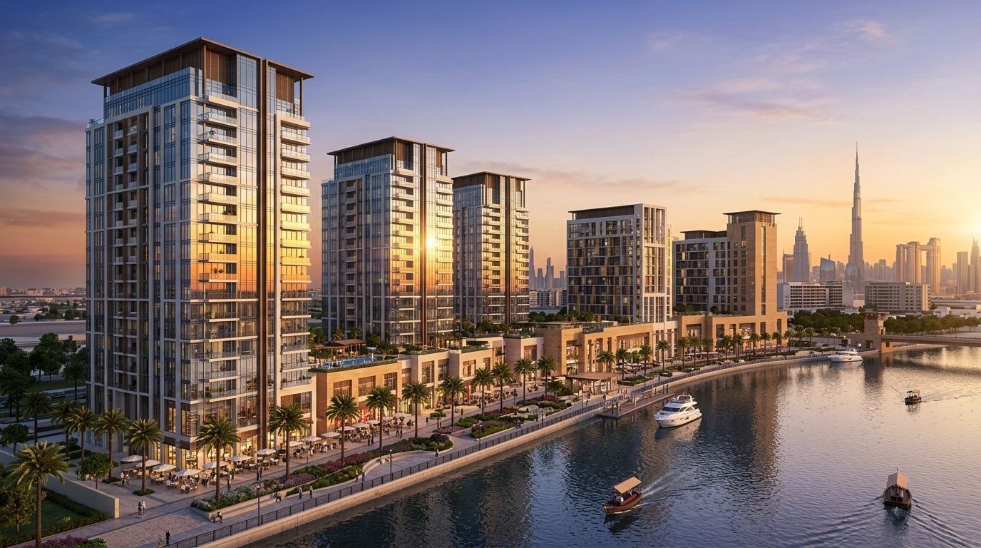 Dubai Wharf: Apartamenty w dzielnicy Al Jaddaf, Dubaj. Wizualizacja inwestycji dewelopera Dubai Properties, oddanie Gotowe.