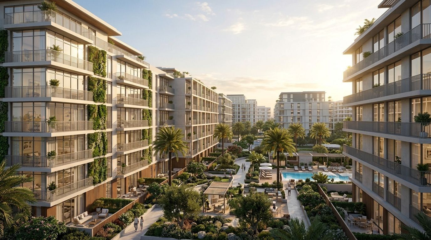 Cavendish Square: Apartamenty w dzielnicy Jumeirah Village Circle, Dubaj. Wizualizacja inwestycji dewelopera LEOS Developments, oddanie 2026.