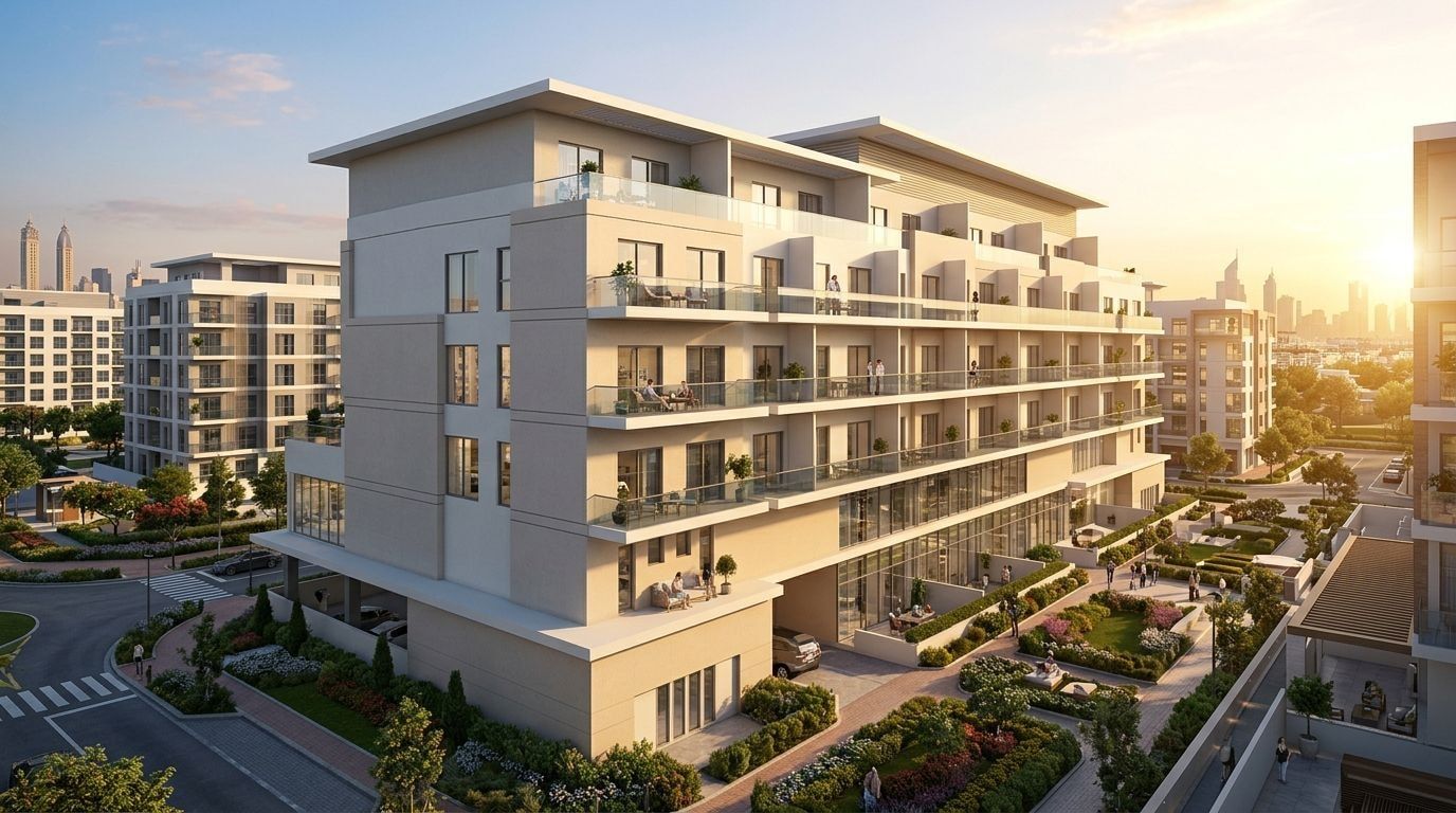Oxford Residence: Apartamenty w dzielnicy Jumeirah Village Circle, Dubaj. Wizualizacja inwestycji dewelopera Iman Developers, oddanie 2025.