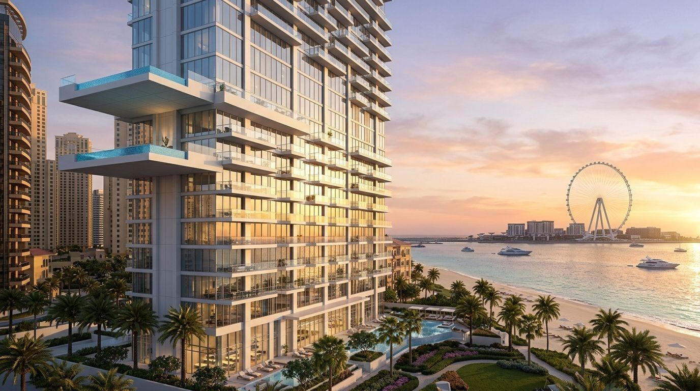 1/JBR: Apartamenty i penthouse'y w dzielnicy Jumeirah Beach Residence, Dubaj. Wizualizacja inwestycji dewelopera Dubai Properties, oddanie Gotowe.