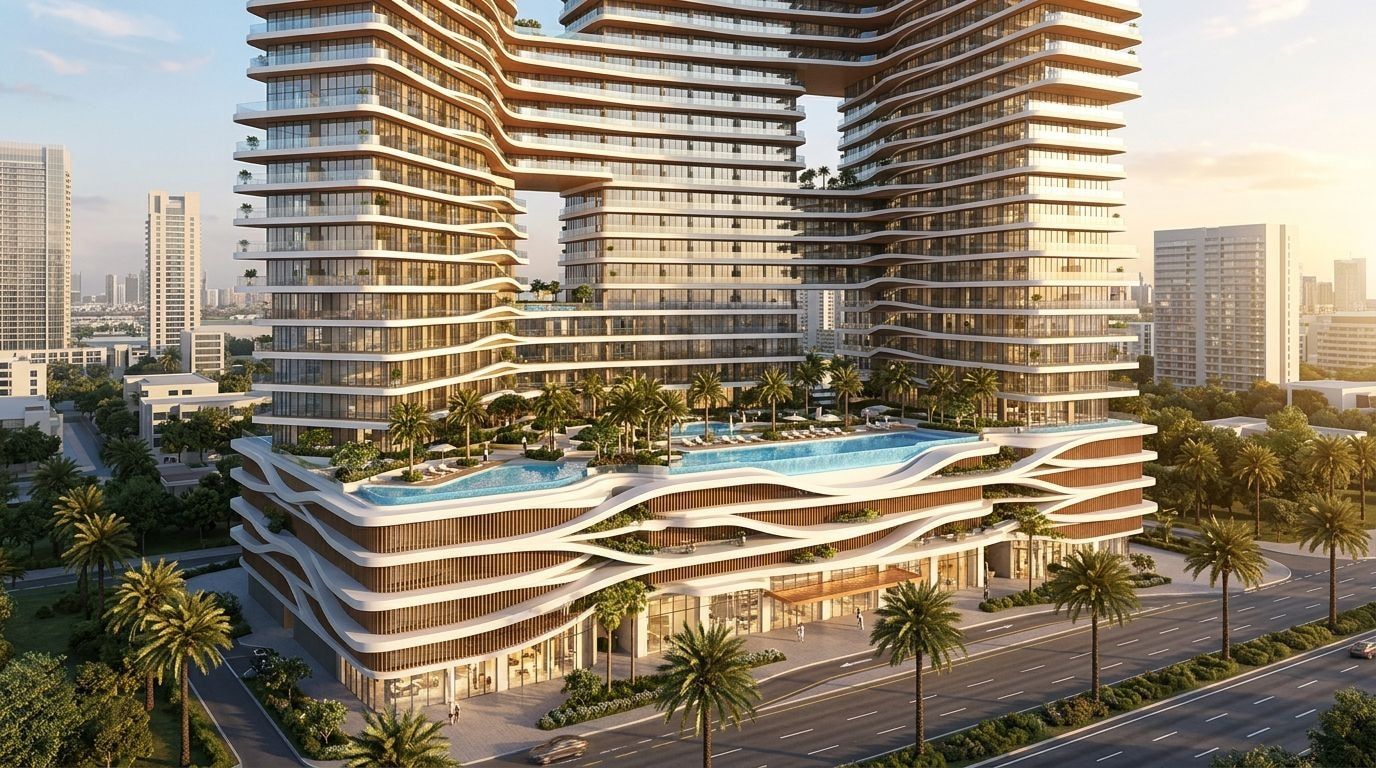 Binghatti Sky Terraces: Apartamenty w dzielnicy Motor City, Dubaj. Wizualizacja inwestycji dewelopera Binghatti Developers, oddanie 2027.