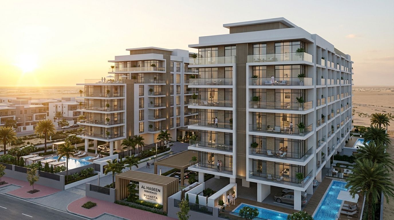 Al Haseen Residences: Apartamenty w dzielnicy Dubai Industrial City, Dubaj. Wizualizacja inwestycji dewelopera Dugasta Properties, oddanie 2025.