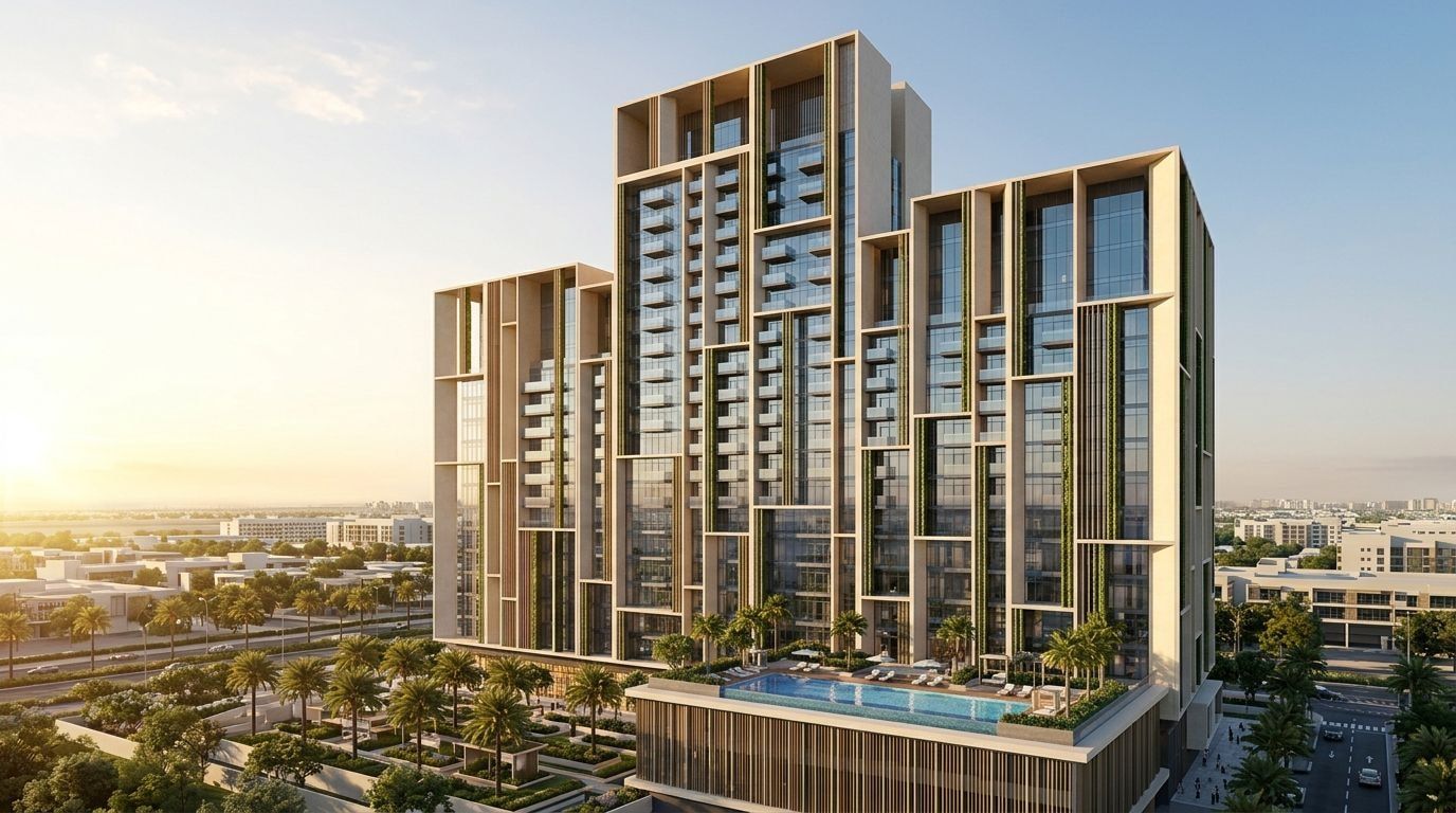 Neva Residences: Apartamenty w dzielnicy Jumeirah Village Circle, Dubaj. Wizualizacja inwestycji dewelopera Tiger Properties, oddanie 2026.